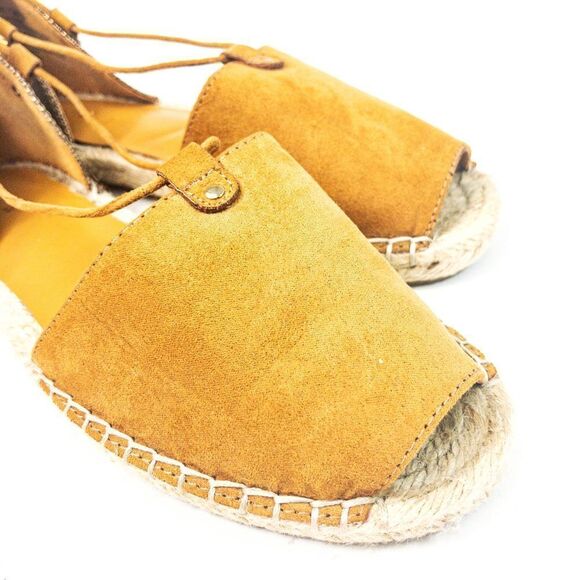 New Apt 9 Espadrille Lace Up Sandals Cognac Tobacco Sz 7M - Picture 5 of 10
